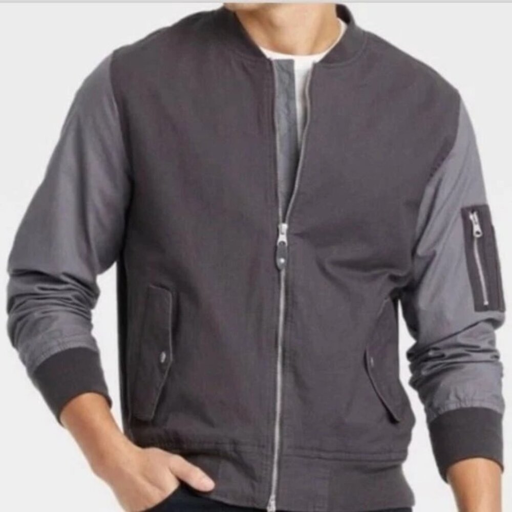 Men's Lightweight Bomber Jacket - Goodfellow & Co Gray XXL